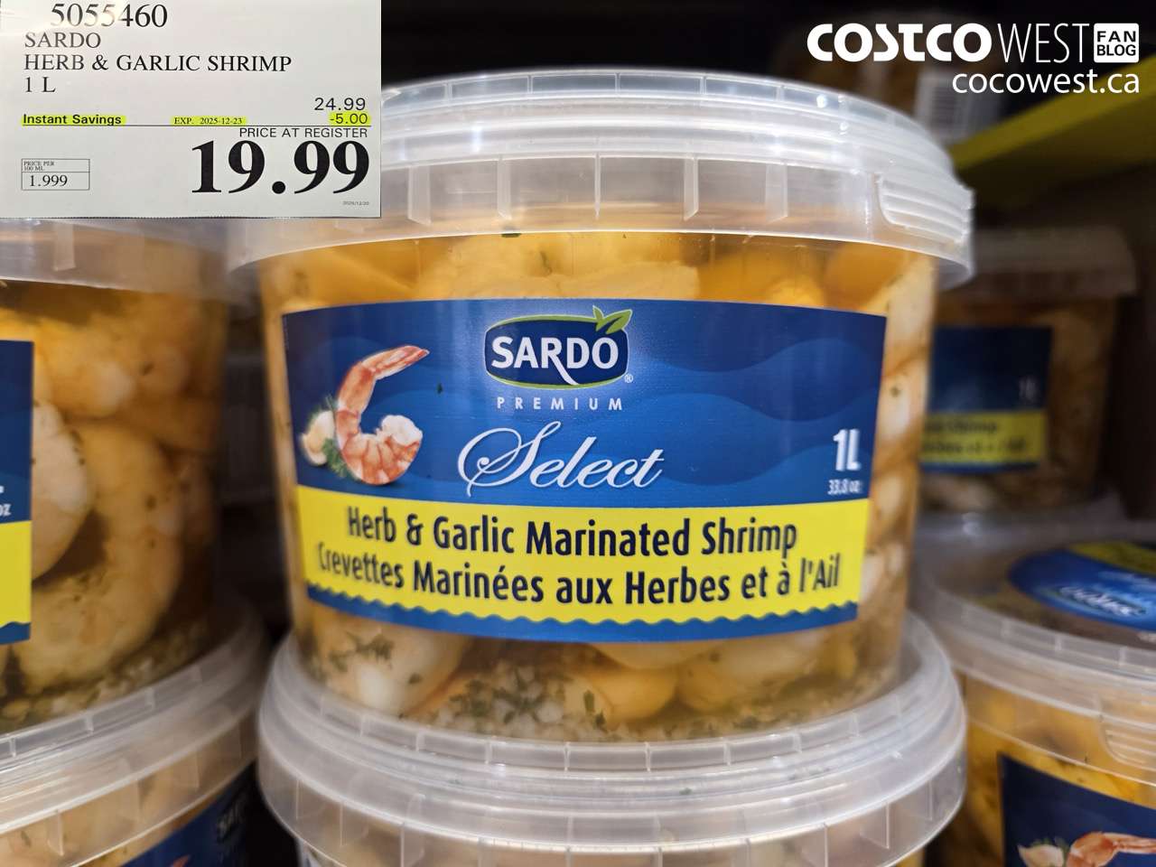 5055460 SARDO HERB & GARLIC SHRIMP 1L ($5.00 INSTANT SAVINGS EXPIRES ON 2025-12-23) $19.99