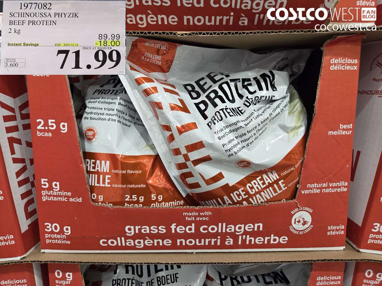 1977082 SCHINOUSSA PHYZIK BEEF PROTEIN 2KG ($18.00 INSTANT SAVINGS EXPIRES ON 2025-12-14) $71.99