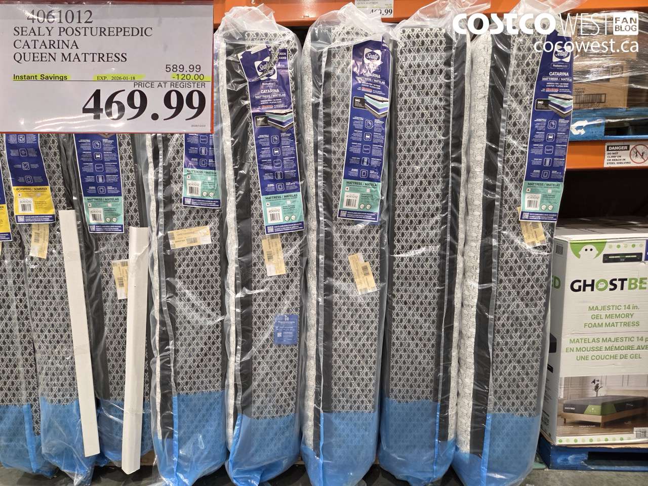 4061012 SEALY POSTUREPEDIC CATARINA QUEEN MATTRESS ($120.00 INSTANT SAVINGS EXPIRES ON 2026-01-18) $469.99