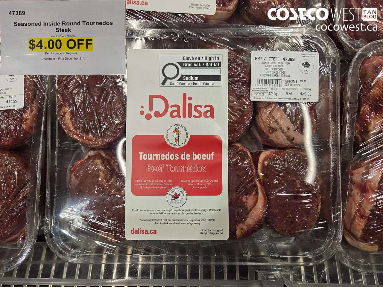 47389 SEASONED INSIDE ROUND TOURNEDOS STEAK ($4.00 INSTANT SAVINGS EXPIRES ON 2025-12-21)