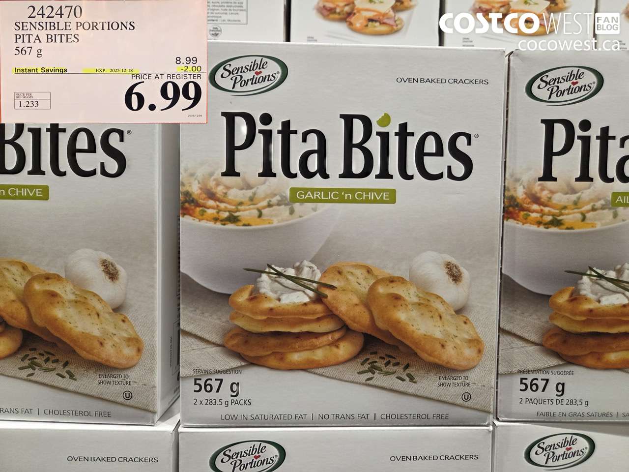 242470 SENSIBLE PORTIONS PITA BITES 567 g ($2.00 INSTANT SAVINGS EXPIRES ON 2025-12-18) $6.99