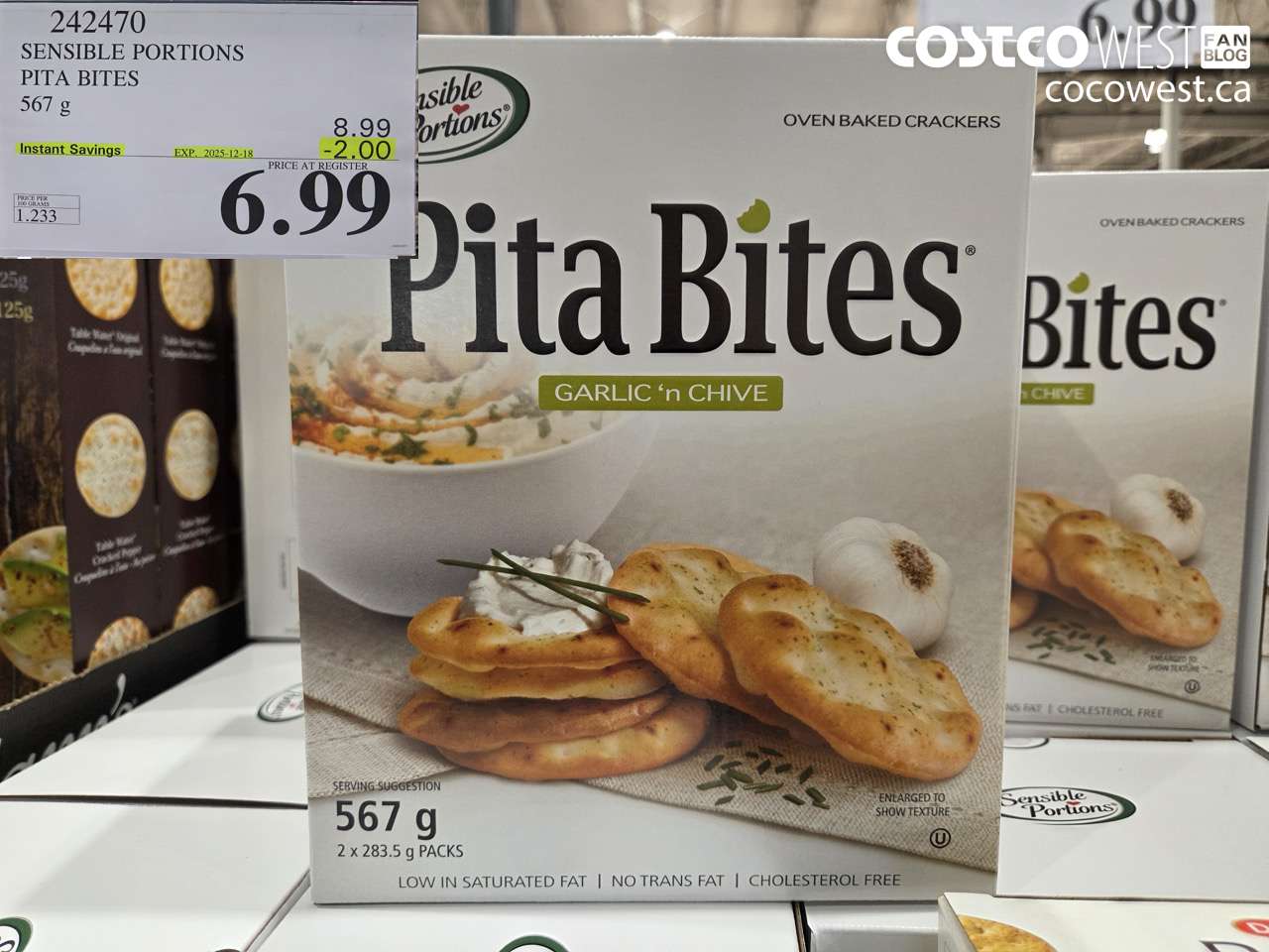 242470 SENSIBLE PORTIONS PITA BITES 567 g ($2.00 INSTANT SAVINGS EXPIRES ON 2025-12-18) $6.99