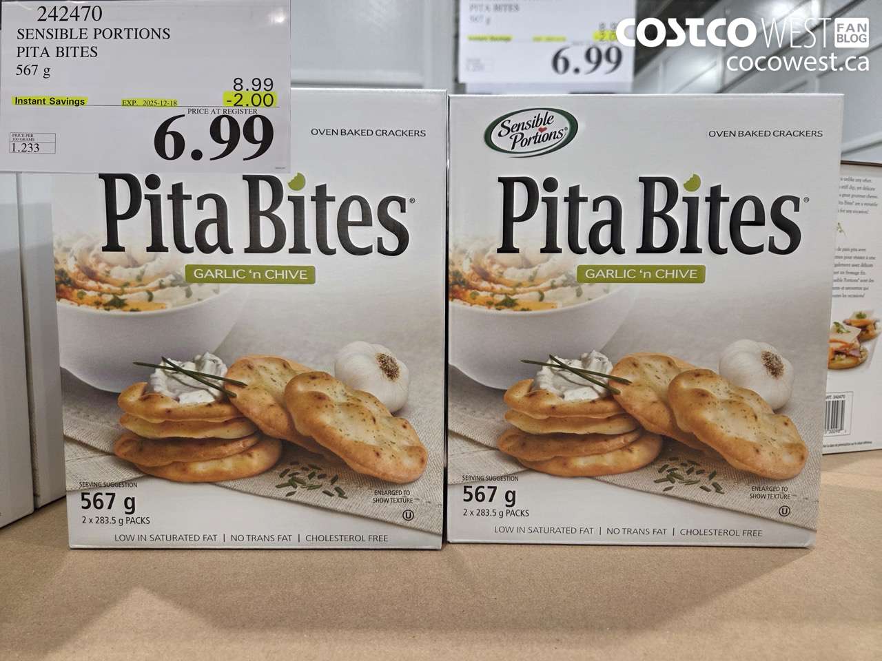 242470 SENSIBLE PORTIONS PITA BITES 567 g ($2.00 INSTANT SAVINGS EXPIRES ON 2025-12-18) $6.99