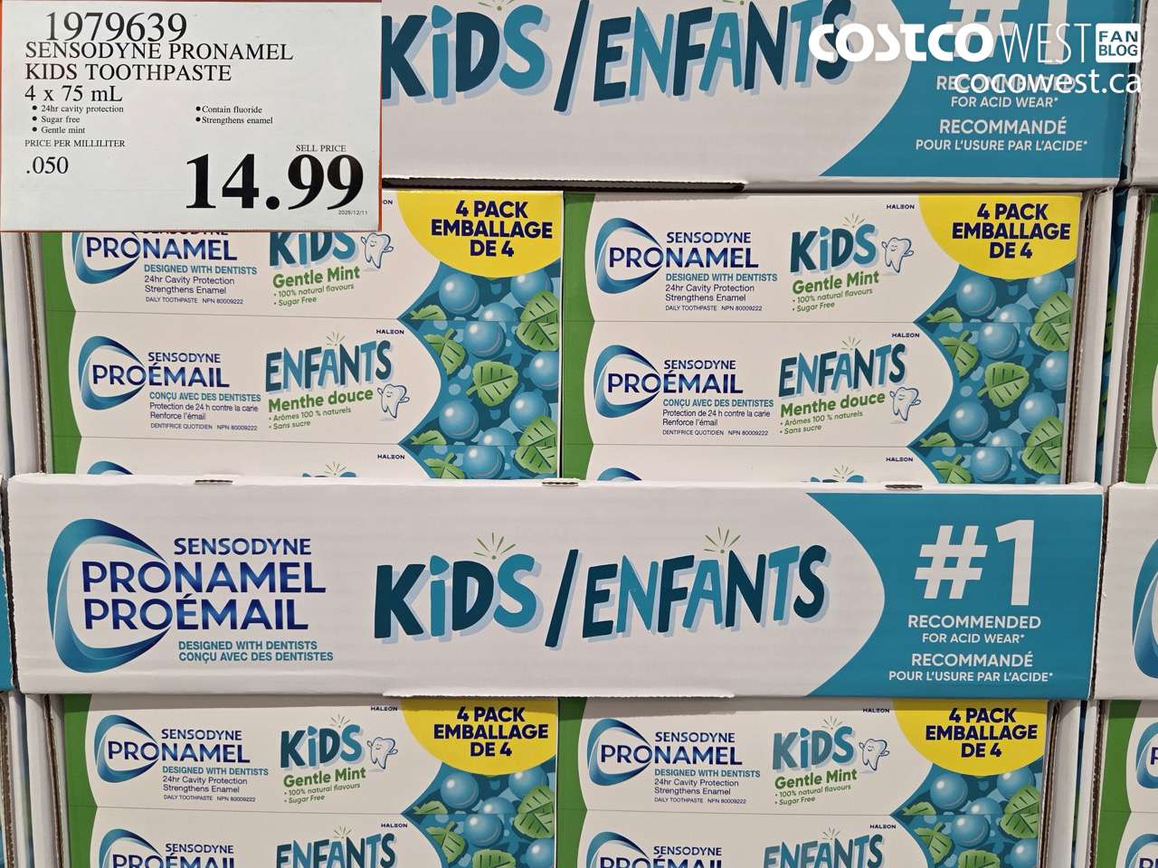 1979639 SENSODYNE PRONAMEL KIDS TOOTHPASTE 4 X 75ML $14.99