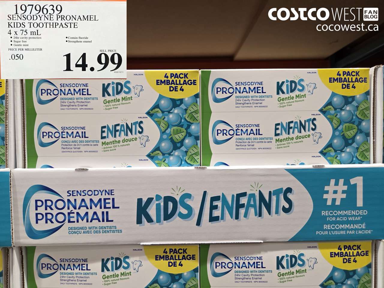 1979639 SENSODYNE PRONAMEL KIDS TOOTHPASTE 4 X 75ML $14.99