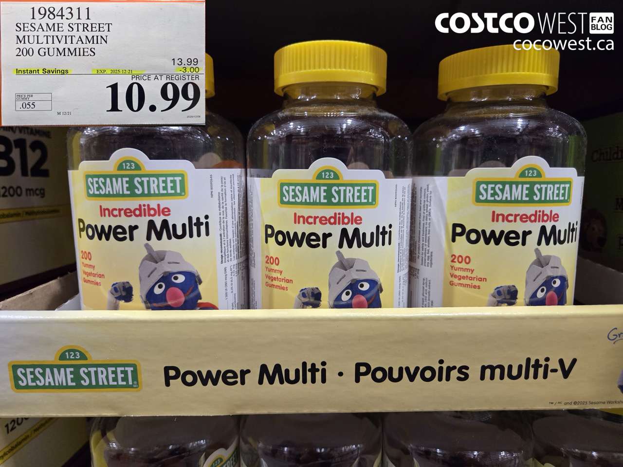 1984311 SESAME STREET MULTIVITAMIN 200 GUMMIES ($3.00 INSTANT SAVINGS EXPIRES ON 2025-12-21) $10.99