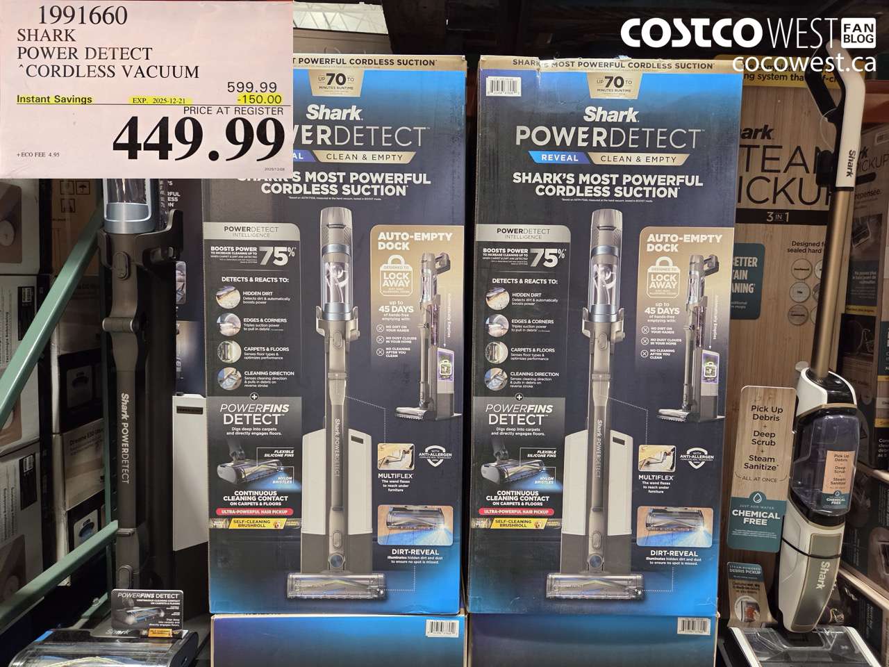 1991660 SHARK POWER DETECT CORDLESS VACUUM ($150.00 INSTANT SAVINGS EXPIRES ON 2025-12-21) $449.99