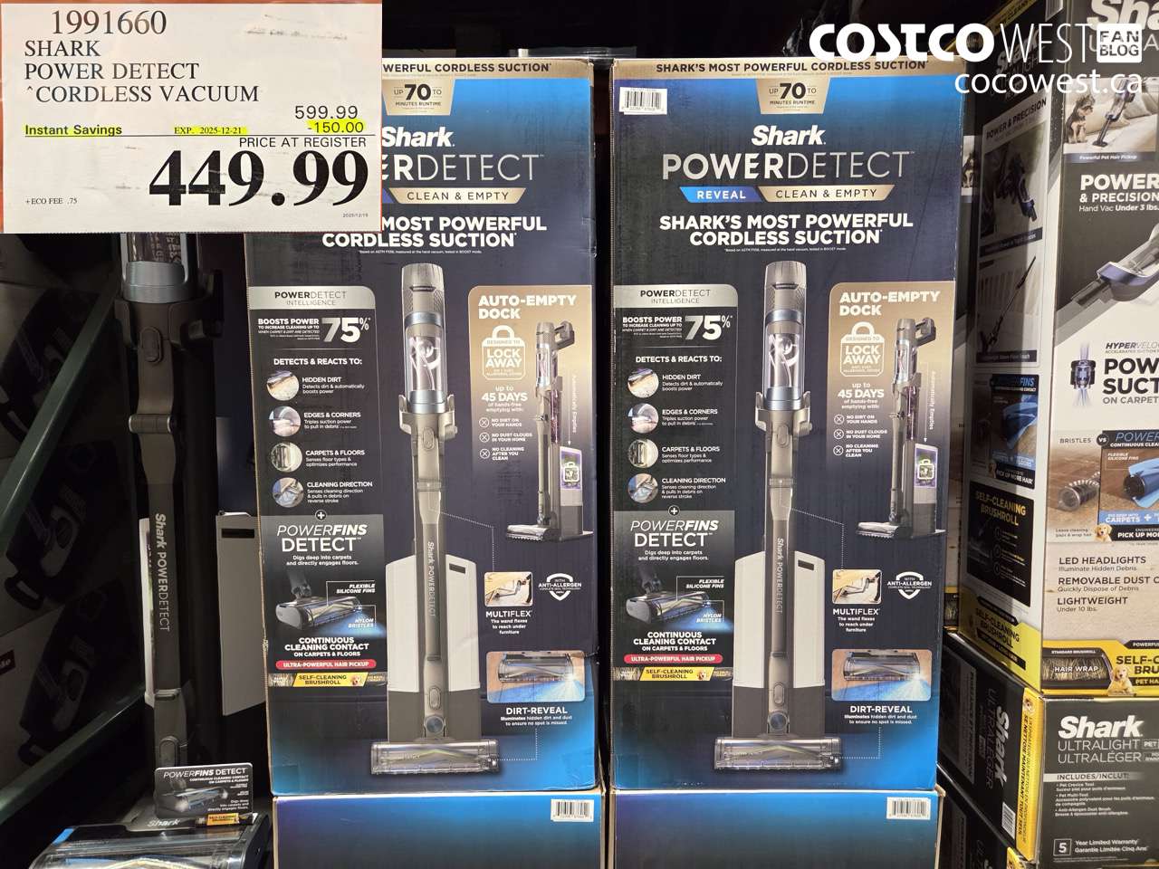 1991660 SHARK POWER DETECT CORDLESS VACUUM ($150.00 INSTANT SAVINGS EXPIRES ON 2025-12-21) $449.99