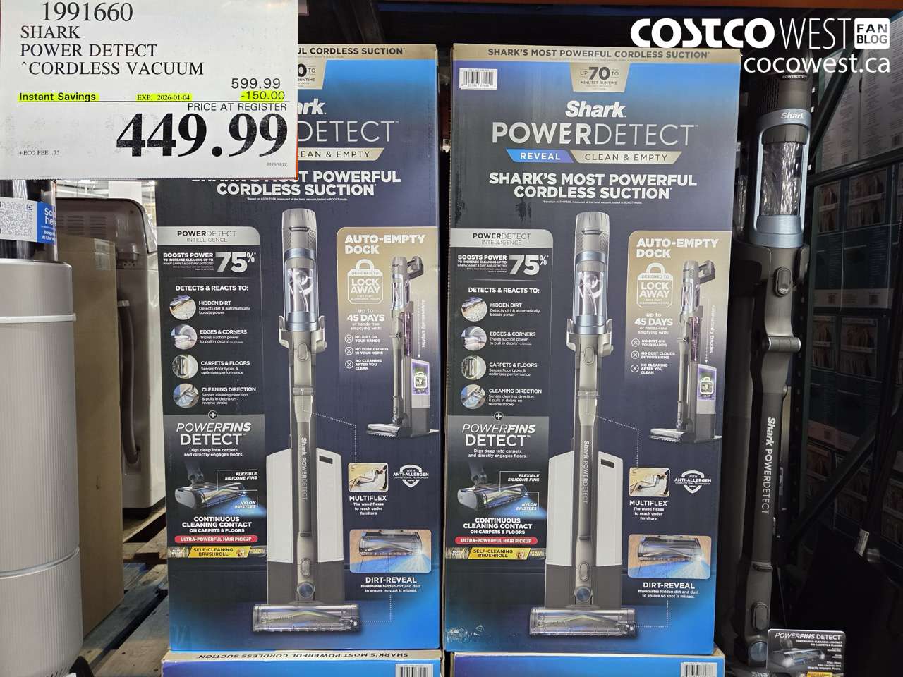 1991660 SHARK POWER DETECT CORDLESS VACUUM ($150.00 INSTANT SAVINGS EXPIRES ON 2026-01-04) $449.99