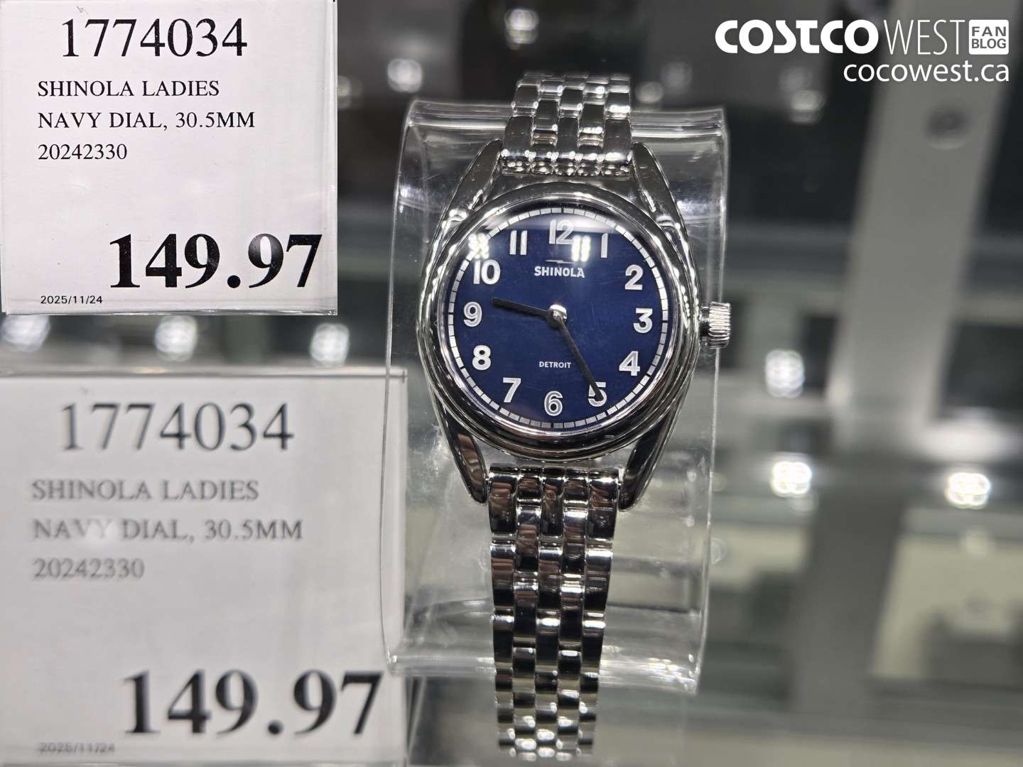 1774034 SHINOLA LADIES NAVY DIAL 30.5 MM 20242330 $149.97