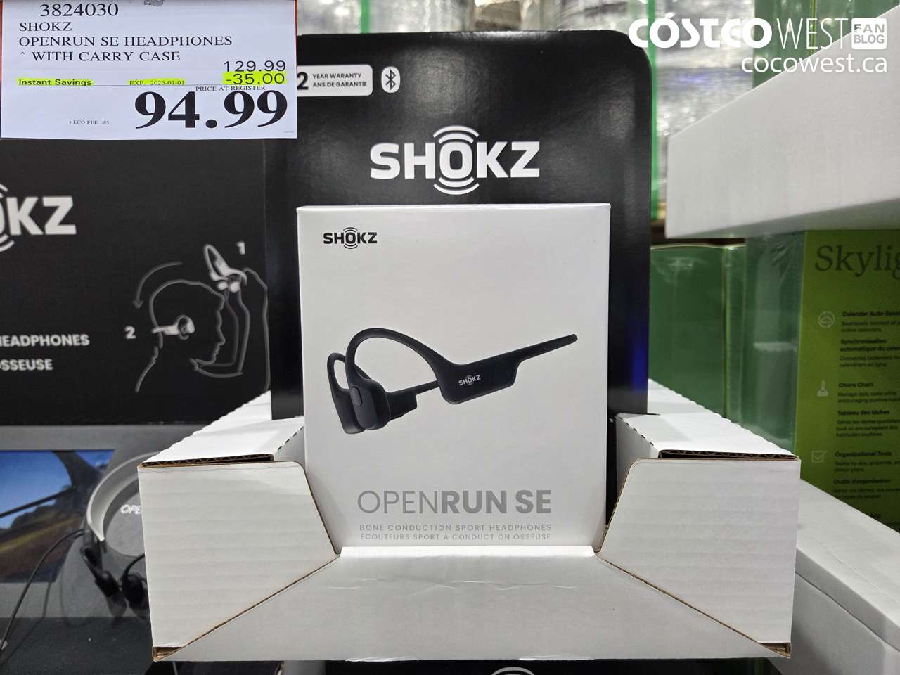 3824030 SHOKZ OPENRUN SE HEADPHONES WITH CARRY CASE ($35.00 INSTANT SAVINGS EXPIRES ON 2026-01-01) $94.99