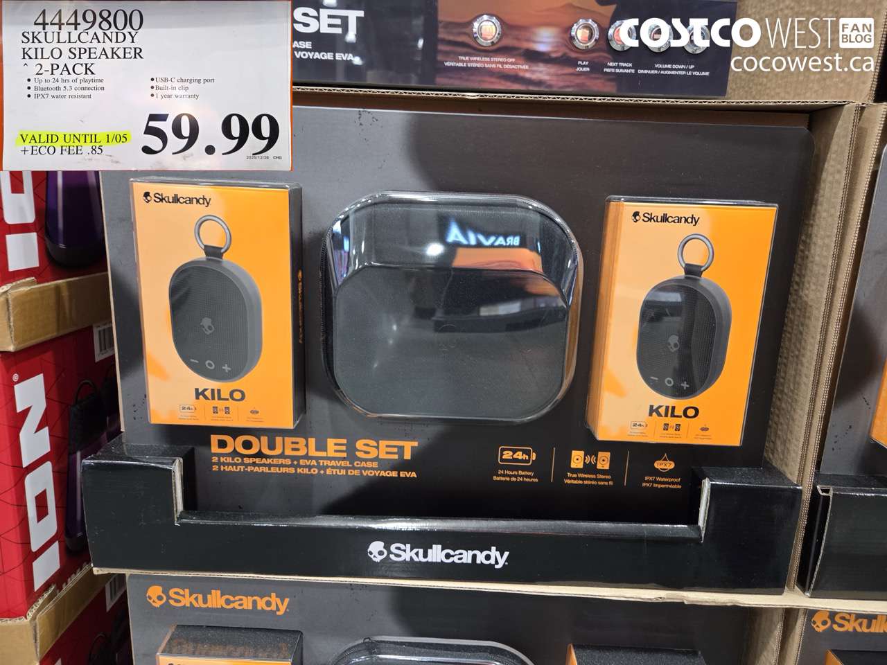 4449800 SKULLCANDY KILO SPEAKER 2-PACK (EXPIRES ON 2026-01-05) $59.99