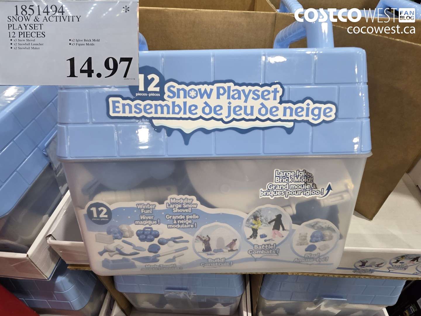 1851494 SNOW & ACTIVITY PLAYSET 12 PIECES $14.97