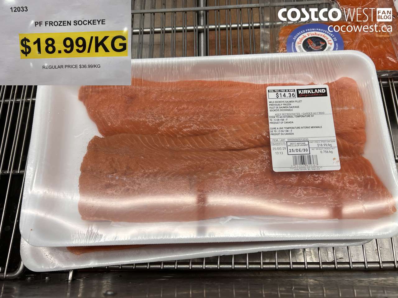 12033 SOCKEYE SALMON FILLETS PREVIOUSLY FROZEN (WILD) ($18.00 INSTANT SAVINGS) $18.99