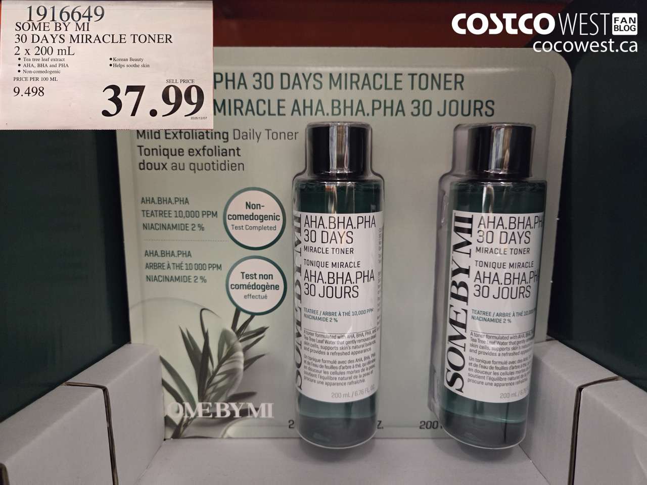 1916649 SOME BY MI 30 DAYS MIRACLE TONER 2 X 200ML $37.99