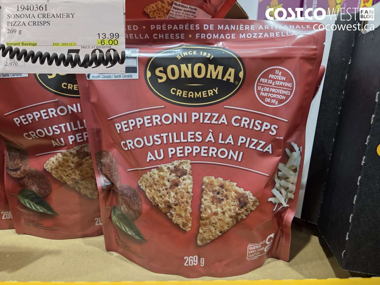 1940361 SONOMA CREAMERY PIZZA CRISPS 269G ($6.00 INSTANT SAVINGS EXPIRES ON 2025-12-17) $7.99