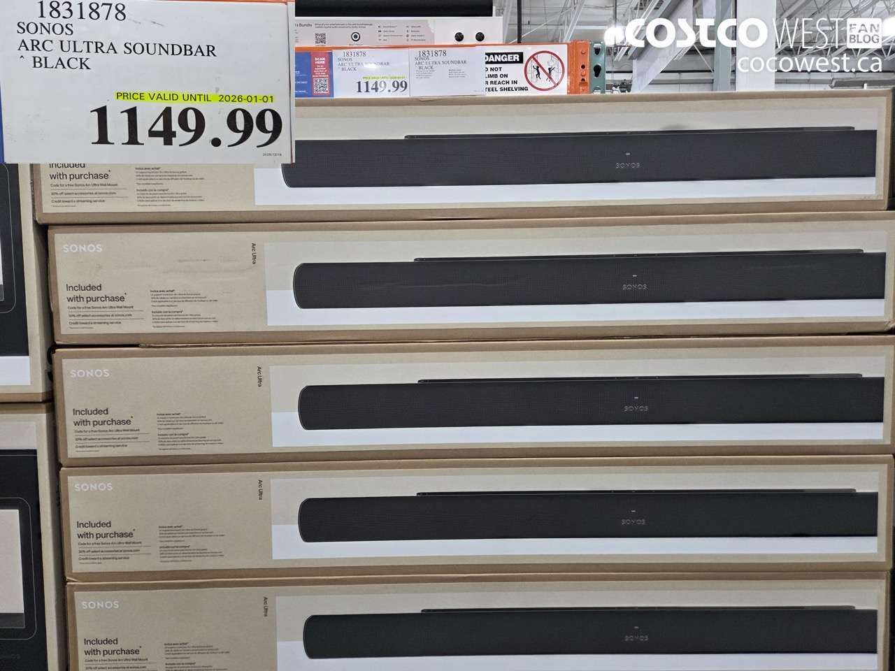 1831878 SONOS ARC ULTRA SOUNDBAR BLACK (EXPIRES ON 2026-01-01) $1149.99