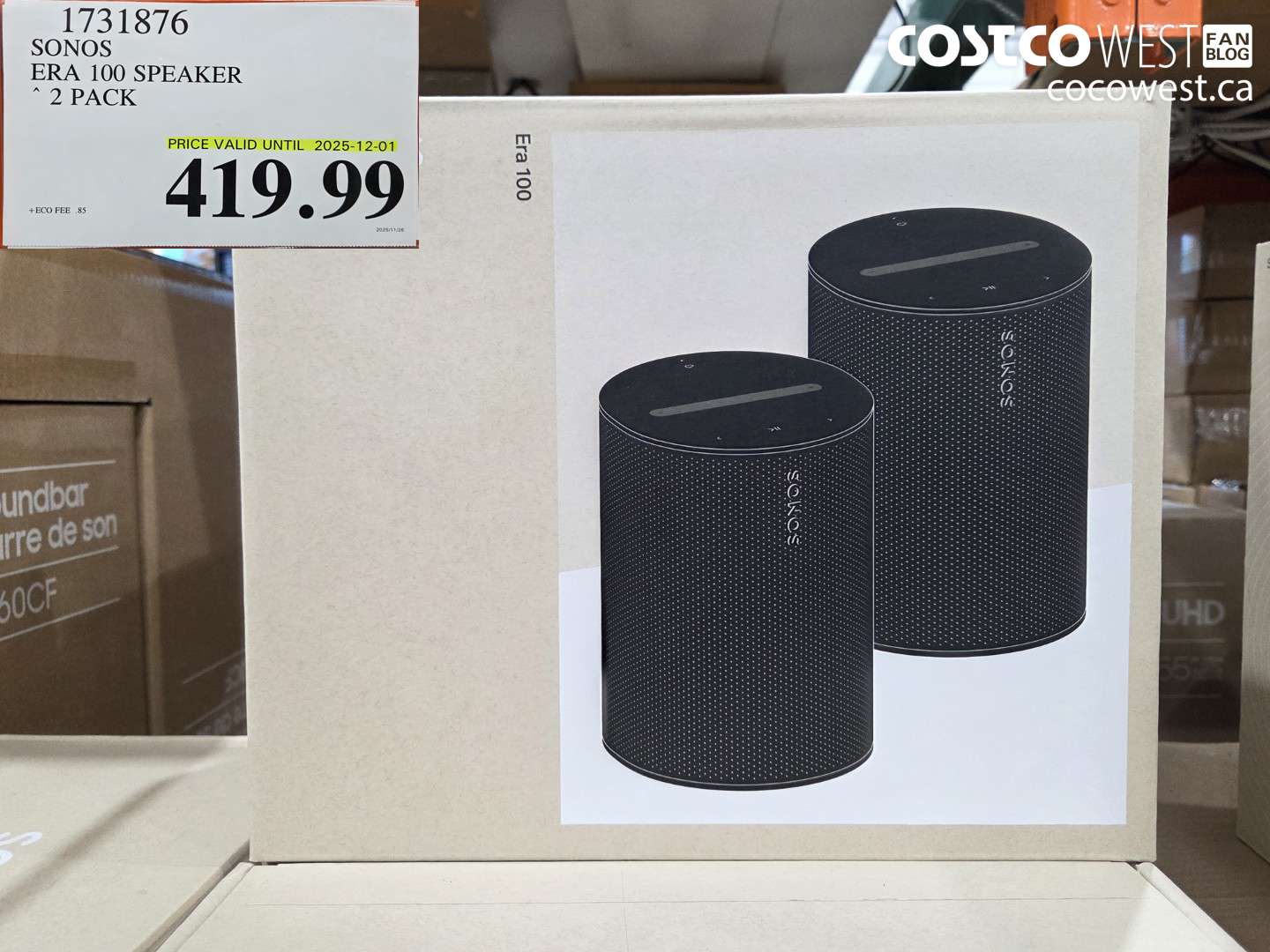1731876 SONOS ERA 100 SPEAKER 2 PACK (EXPIRES ON 2025-12-01) $419.99