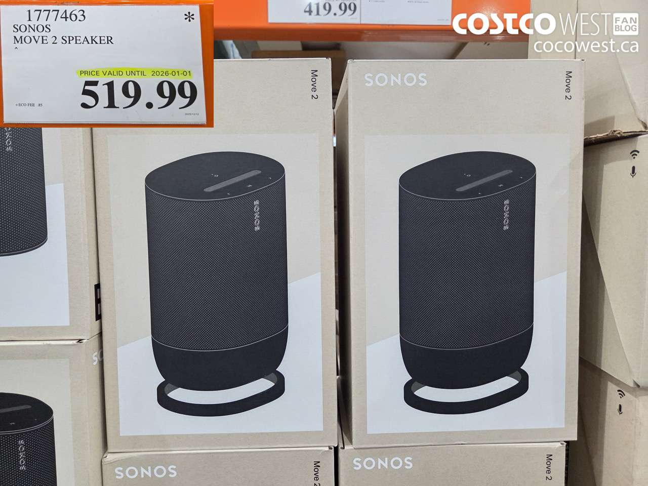 1777463 SONOS MOVE 2 SPEAKER (EXPIRES ON 2026-01-01) $519.99
