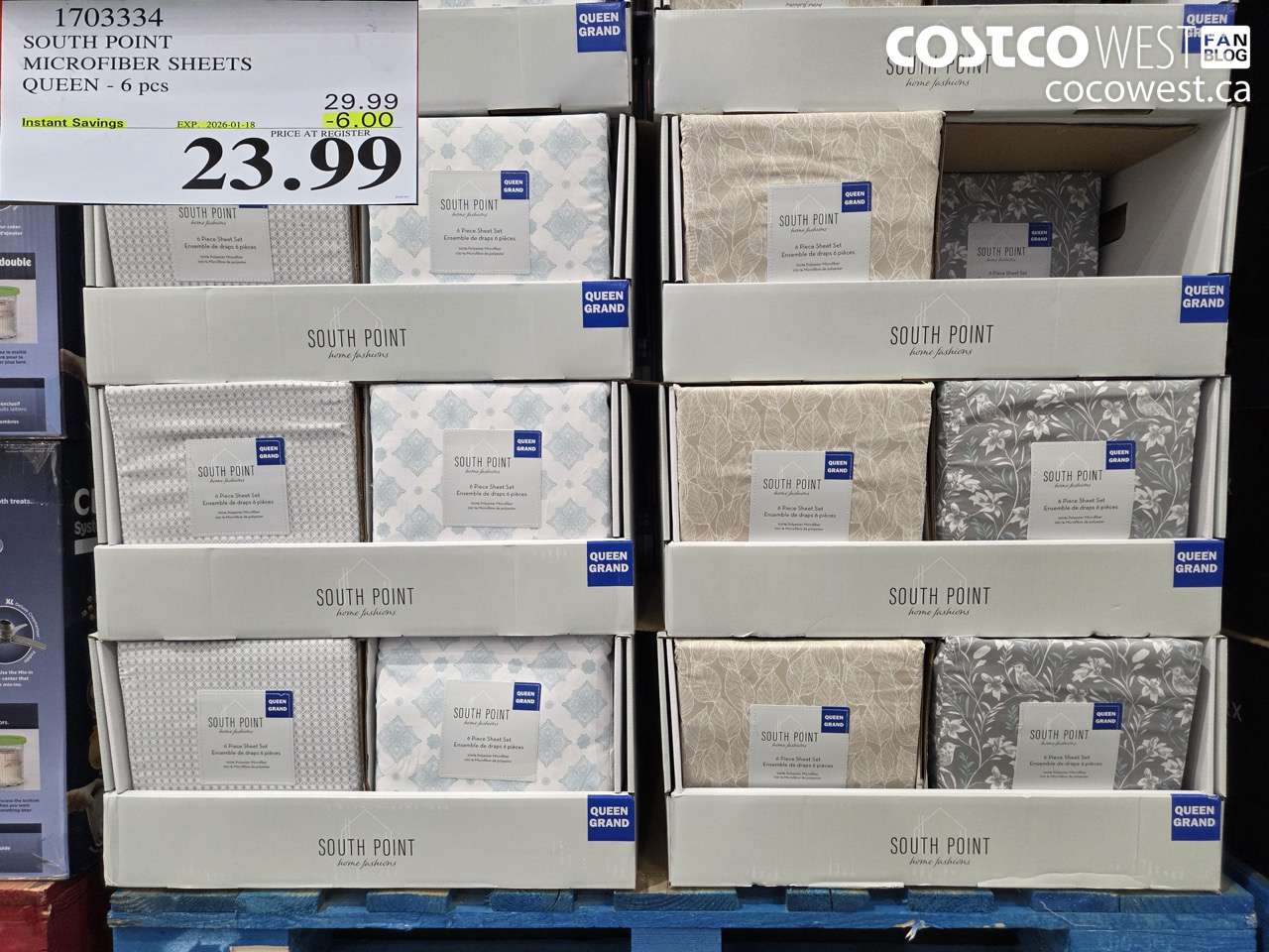 1703334 SOUTH POINT MICROFIBER SHEETS QUEEN 6PC ($6.00 INSTANT SAVINGS EXPIRES ON 2026-01-18) $23.99