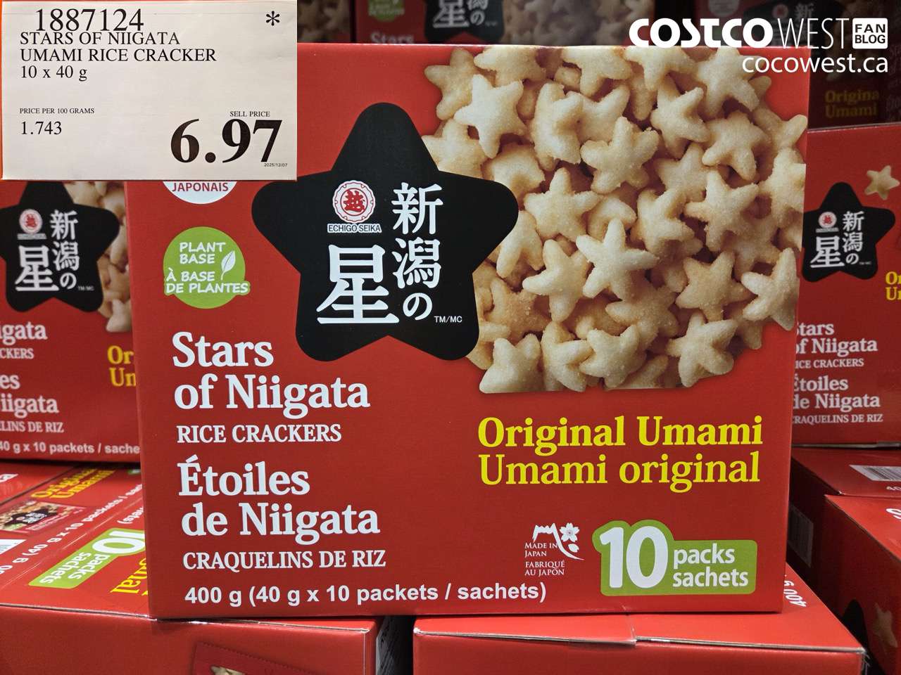 1887124 STAR OF NIIGATA UMAMI RICE CRACKER 10 X 30G $6.97