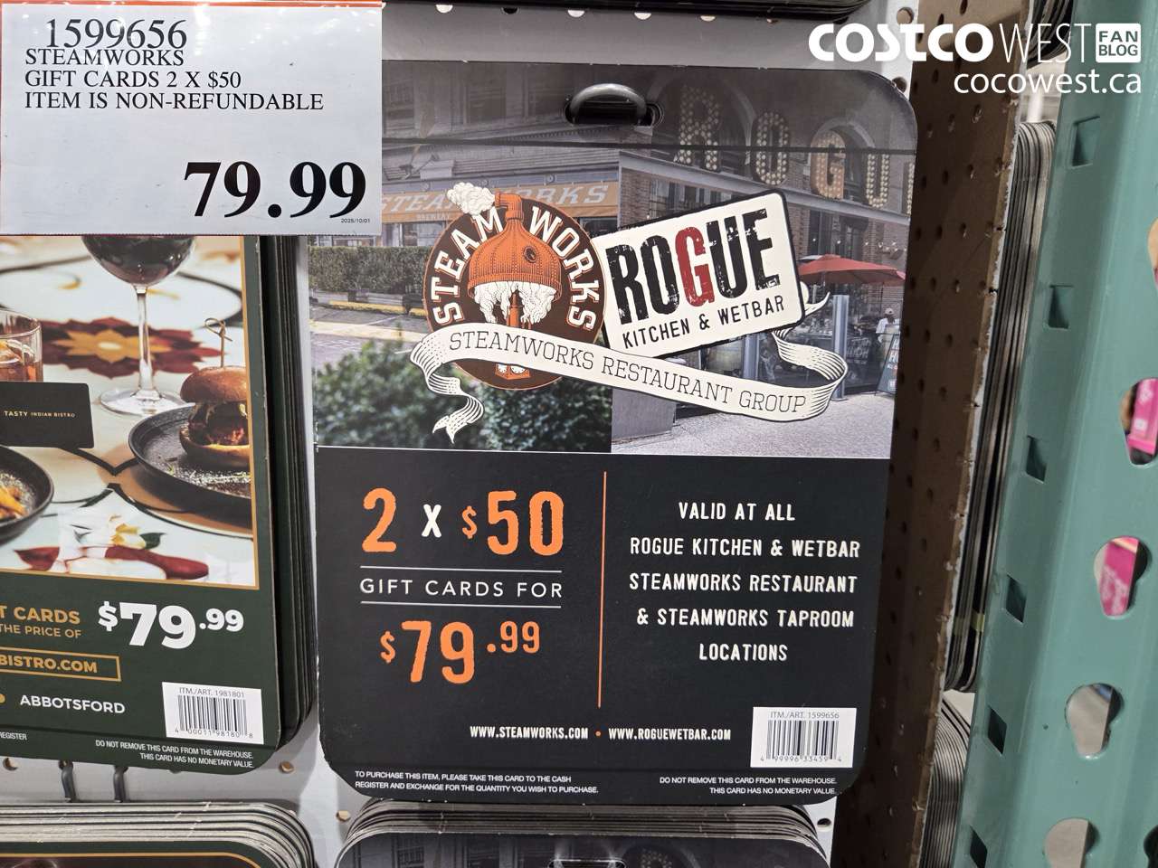 1599656 STEAMWORKS GIFT CARDS 2 x $50  $79.99