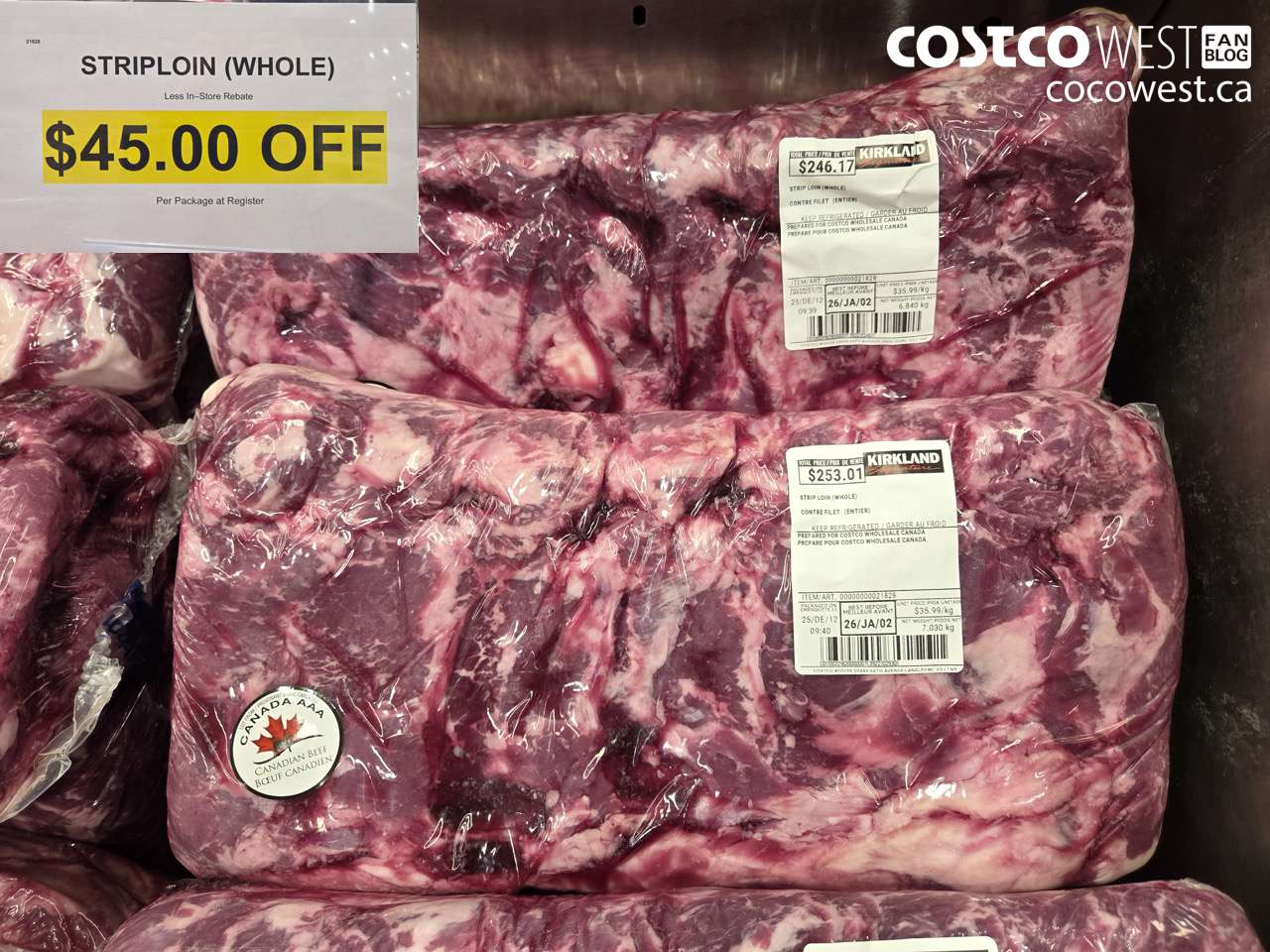 21828 STRIP LOIN WHOLE AAA ($45.00 INSTANT SAVINGS)
