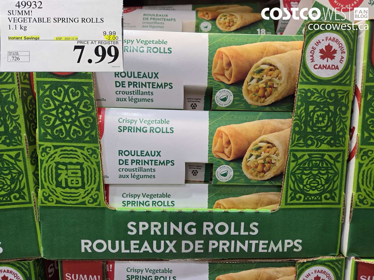 49932 SUM-M! VEGETABLE SPRING ROLL 1 kg ($2.00 INSTANT SAVINGS EXPIRES ON 2025-12-26) $7.99