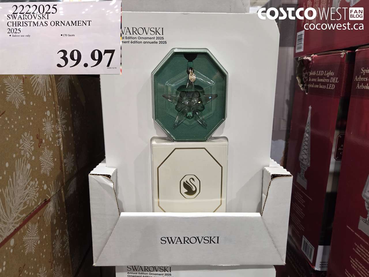 2222025 SWAROVSKI CHRISTMAS ORNAMENT 2025 $39.97