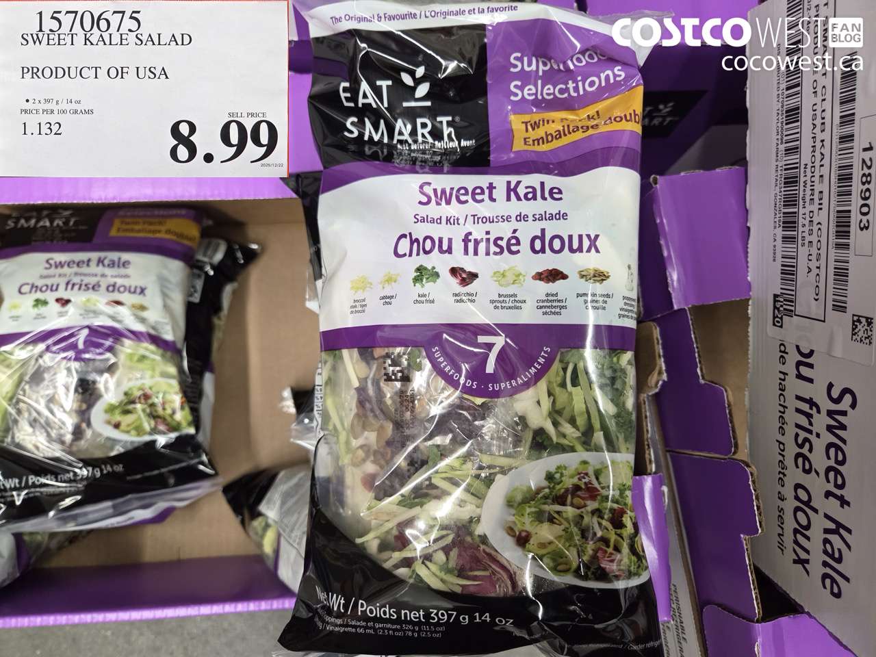 1570675 SWEET KALE SALAD 2 PACK PRODUCT OF USA $8.99