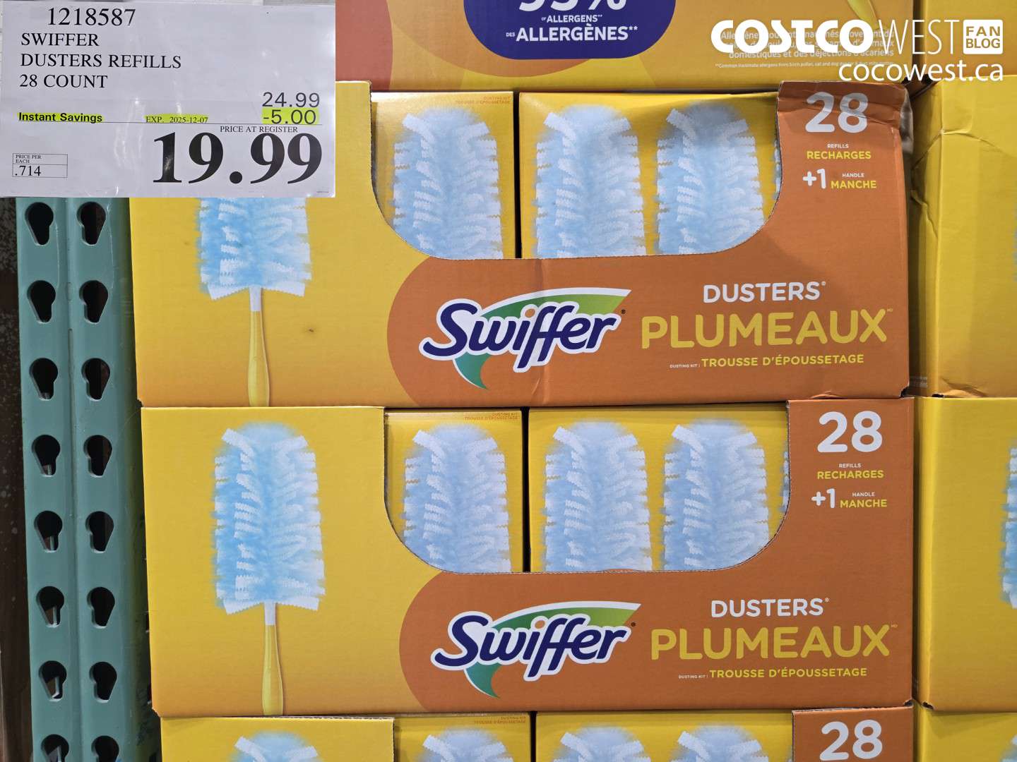1218587 SWIFFER DUSTERS REFILLS 28 COUNT ($5.00 INSTANT SAVINGS EXPIRES ON 2025-12-07) $19.99