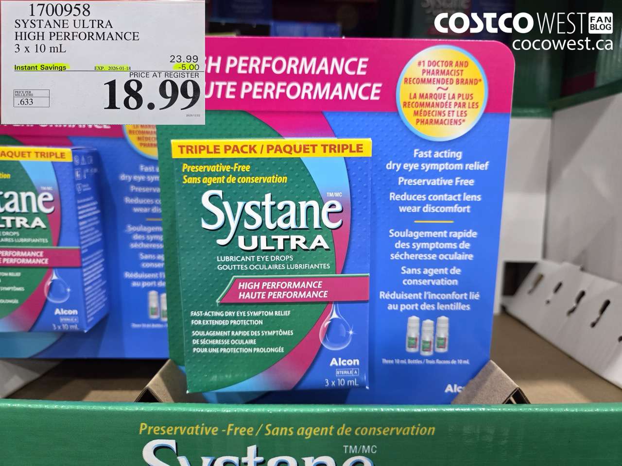 1700958 SYSTANE ULTRA PRESERVATIVE FREE 3 X 10 ML ($5.00 INSTANT SAVINGS EXPIRES ON 2026-01-18) $18.99