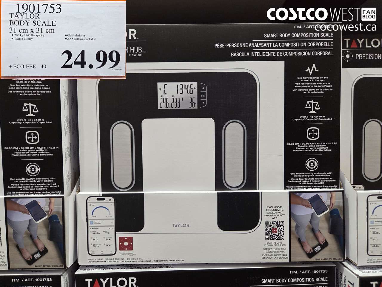 1901753 TAYLOR BODY SCALE 31 CM X 31 CM $24.99