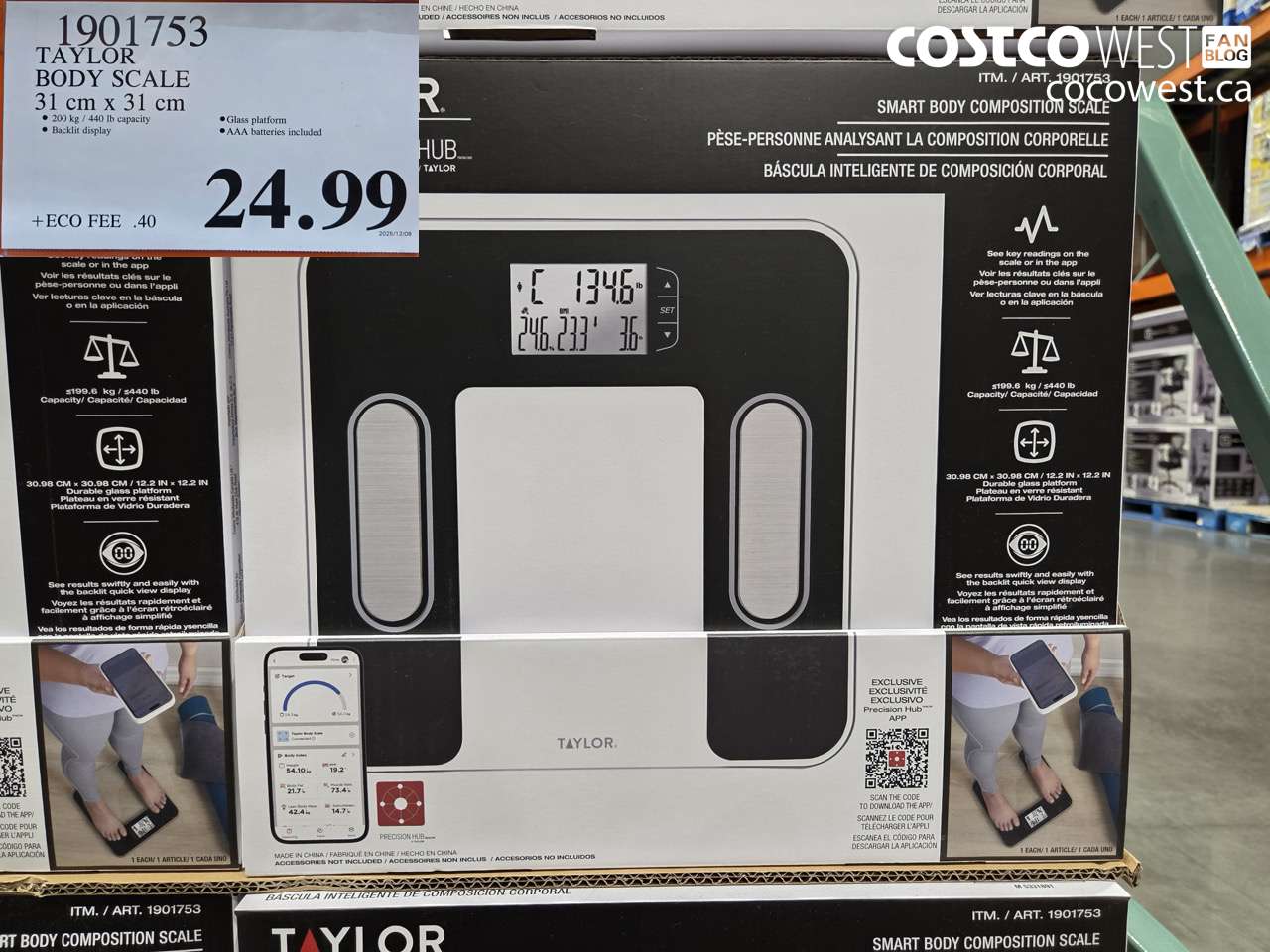 1901753 TAYLOR BODY SCALE 31 CM X 31 CM $24.99