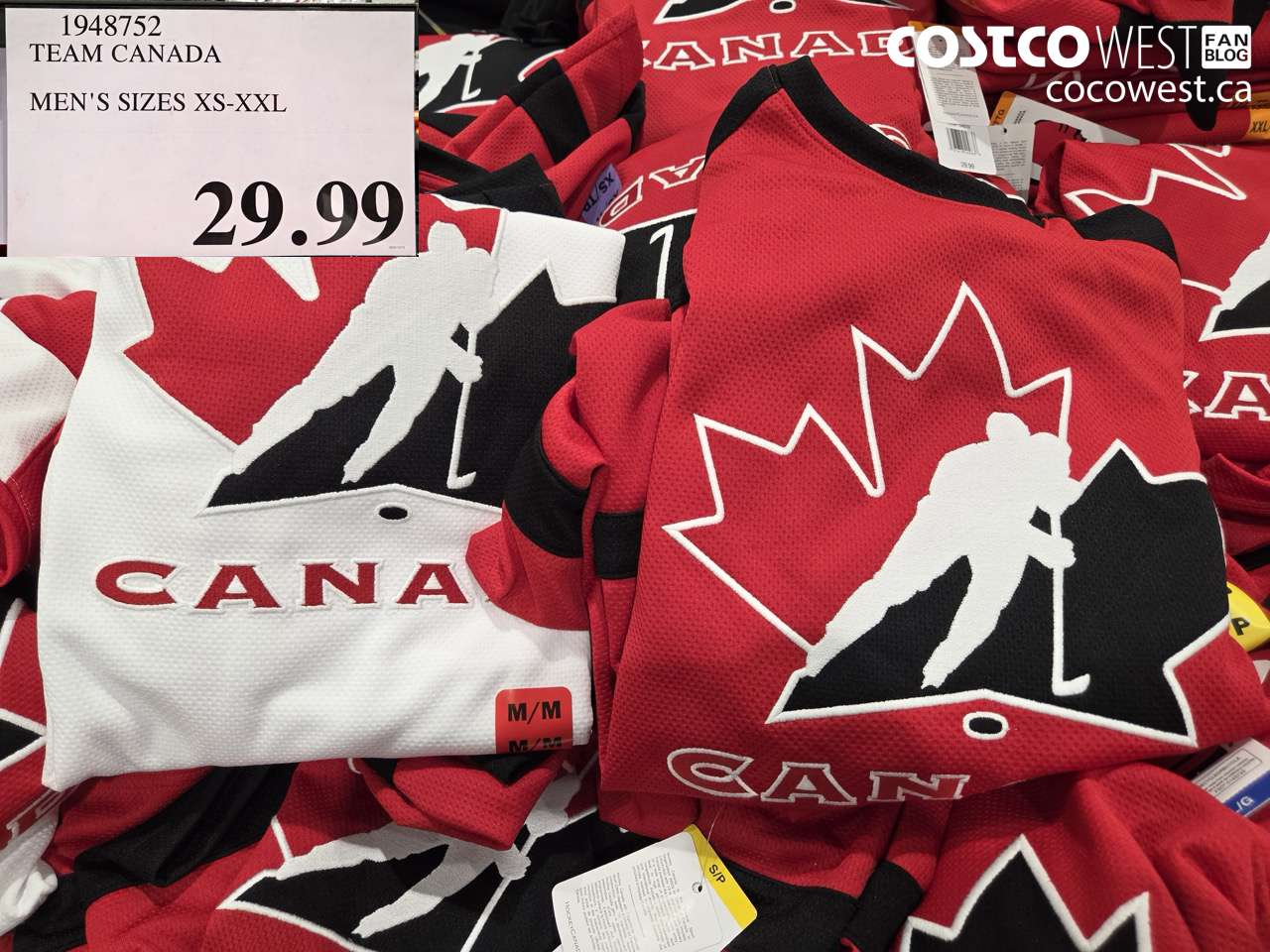 1948752 TEAM CANADA MEN'S SIZES XS-XXL $29.99
