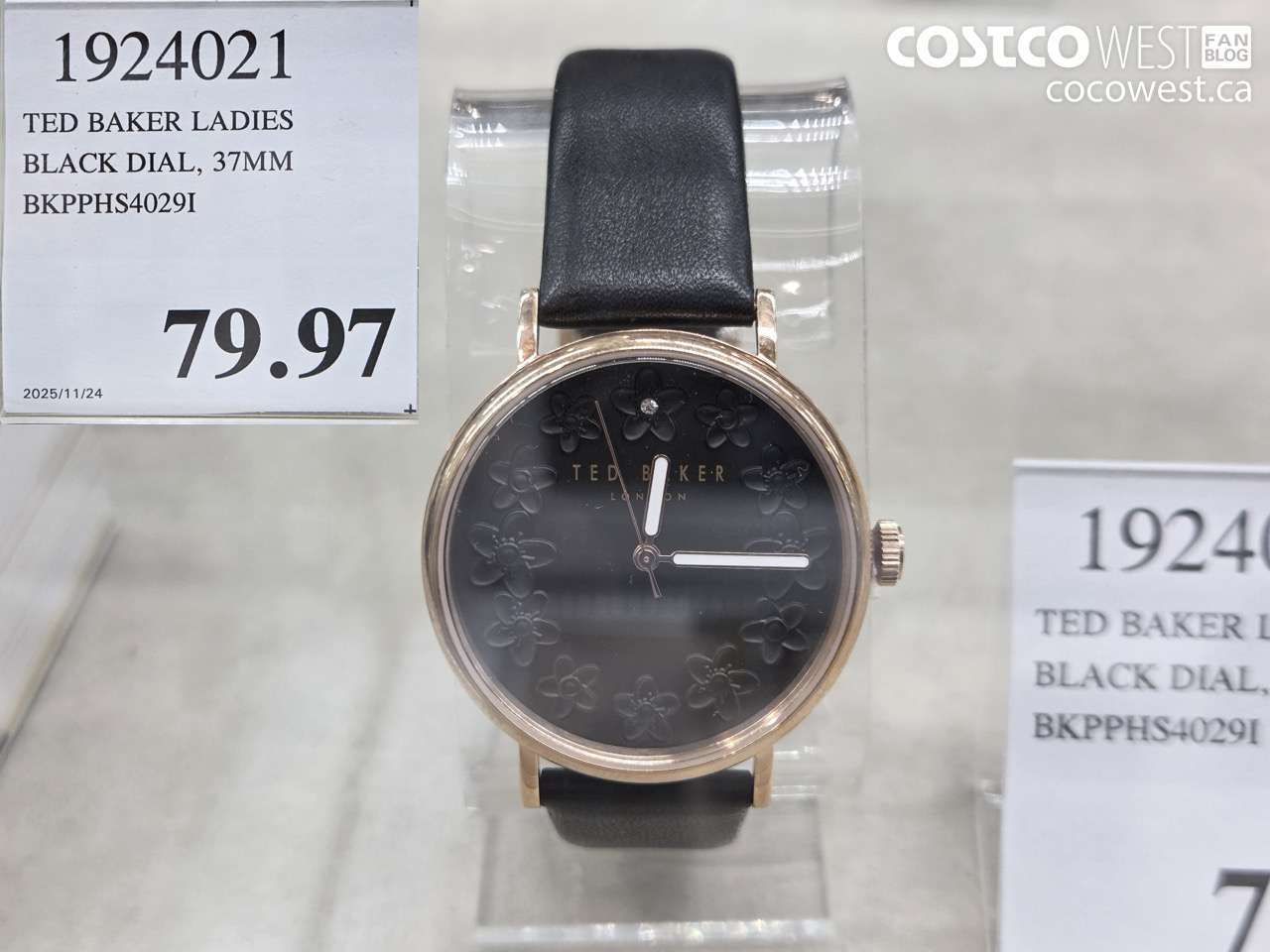 1924021 TED BAKER LADIES BLACK DIAL, 37MM BKPPHS40291 $79.97