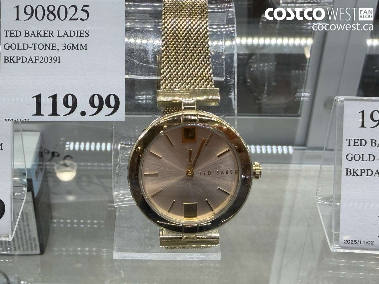 1908025 TED BAKER LADIES GOLD-TONE, 36MM, BKPDAF2039I $119.99