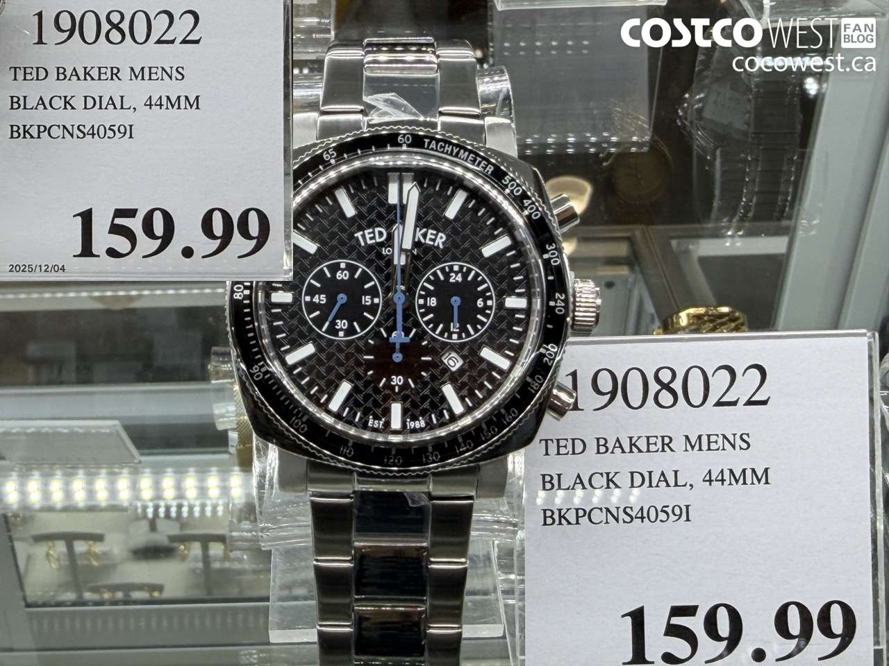 1908022 TED BAKER MENS BLACK DIAL 44MM BKPCNS4059I $159.99