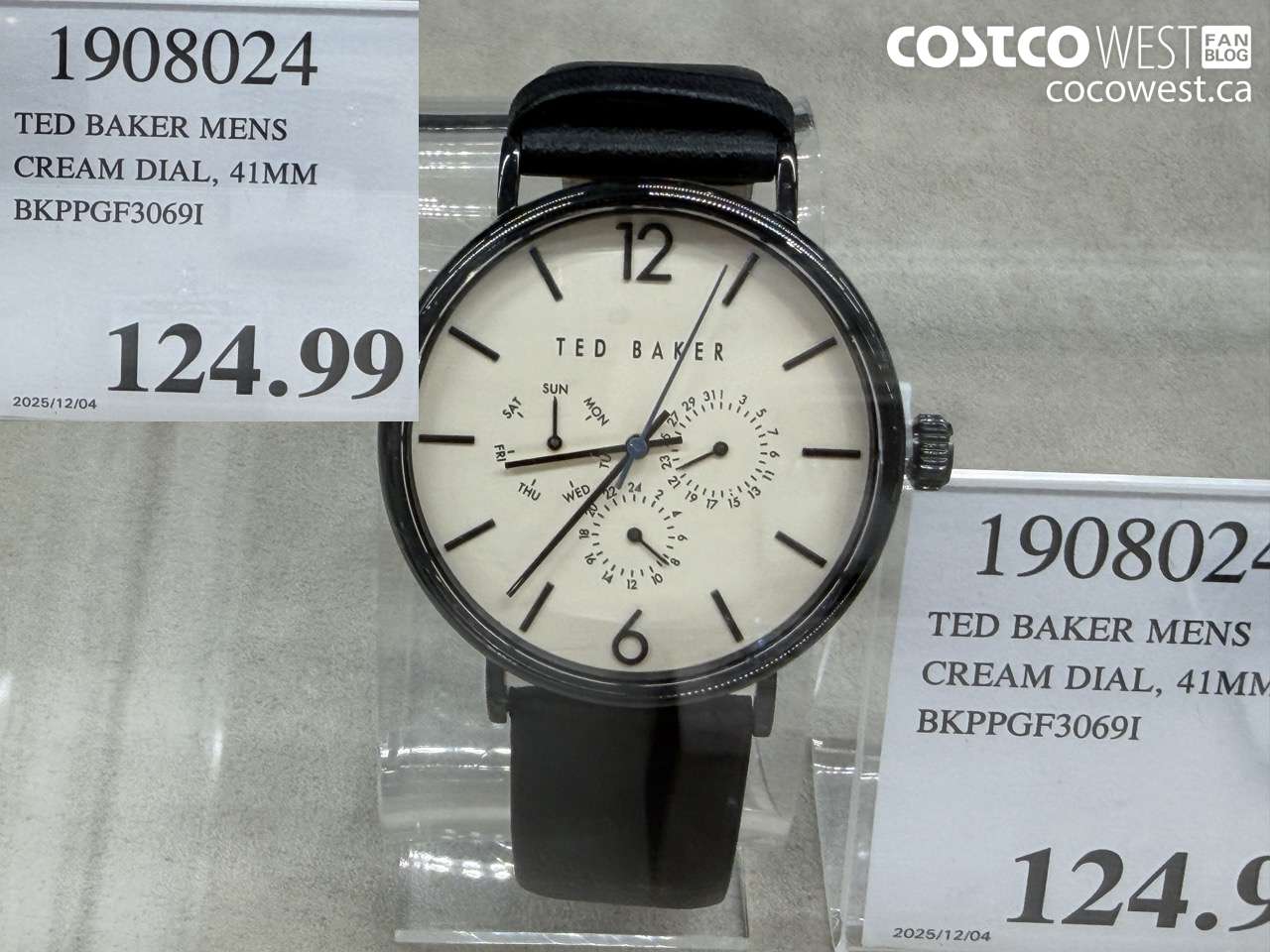 1908024 TED BAKER MENS CREAM DIAL 41MM BKPPGF3069I $124.99