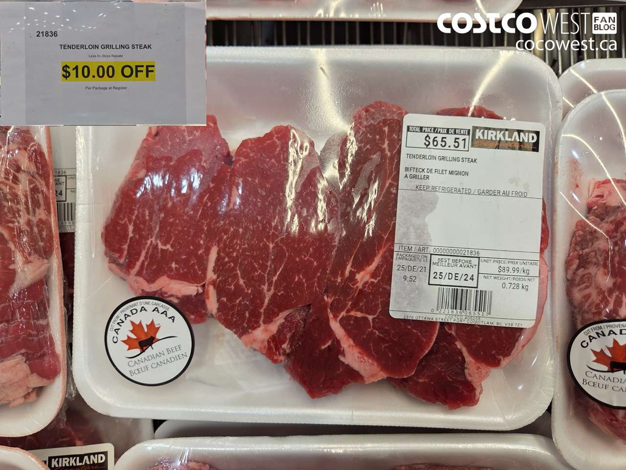 21836 TENDERLOIN GRILLING STEAK ($10.00 INSTANT SAVINGS)