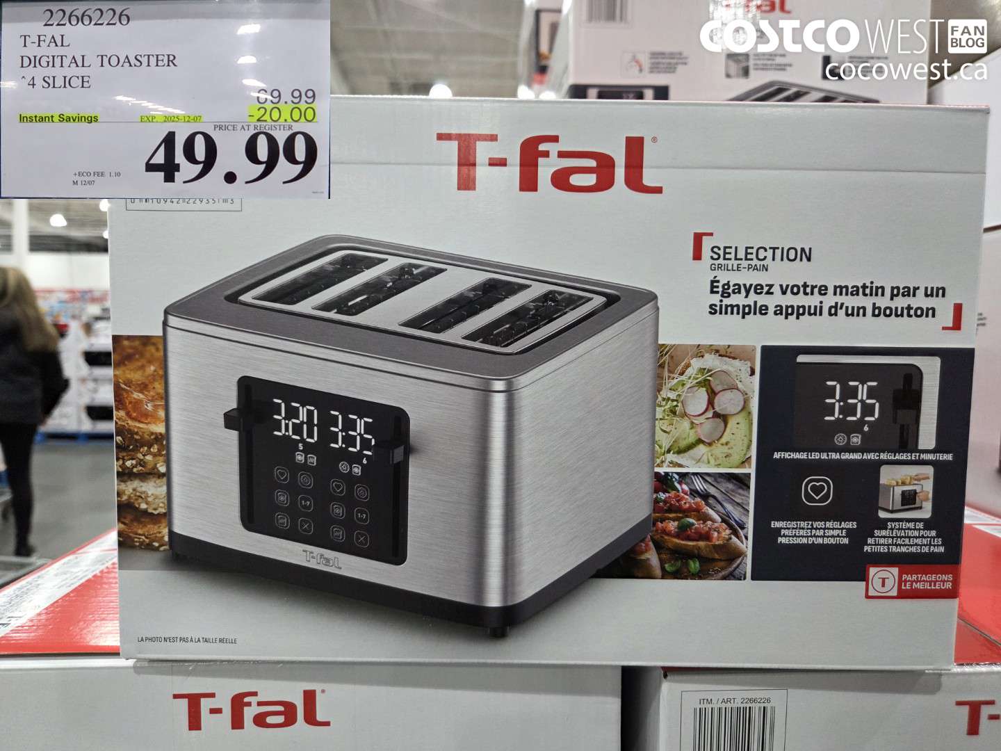 2266226 T-FAL TOASTER 4 SLICE ($20.00 INSTANT SAVINGS EXPIRES ON 2025-12-07) $49.99