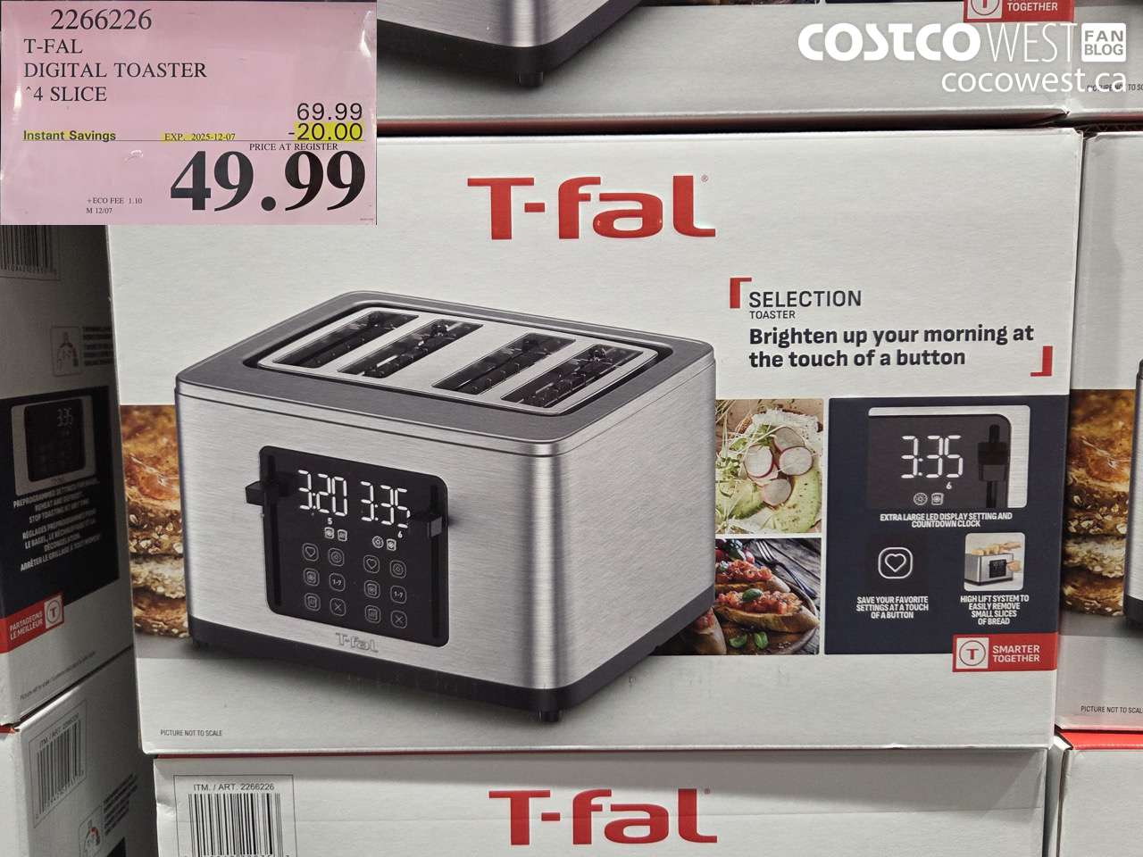 2266226 T-FAL TOASTER 4 SLICE ($20.00 INSTANT SAVINGS EXPIRES ON 2025-12-07) $49.99