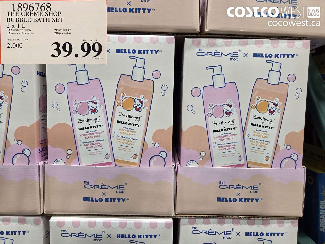 1896768 THE CREME SHOP BUBBLE BATH SET 2 X 1L $39.99