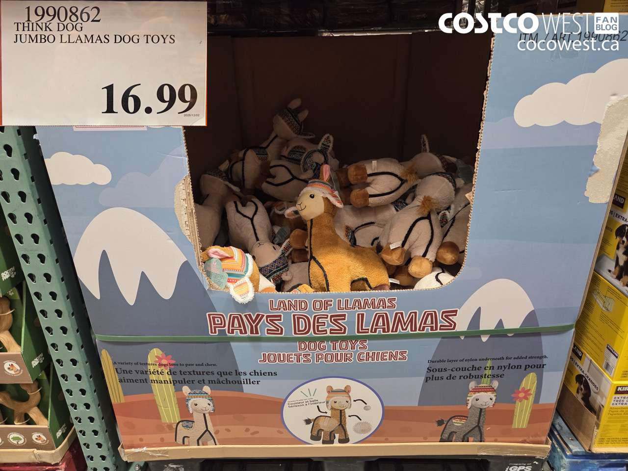 1990862 THINK DOG JUMBO LLAMAS DOG TOYS $16.99