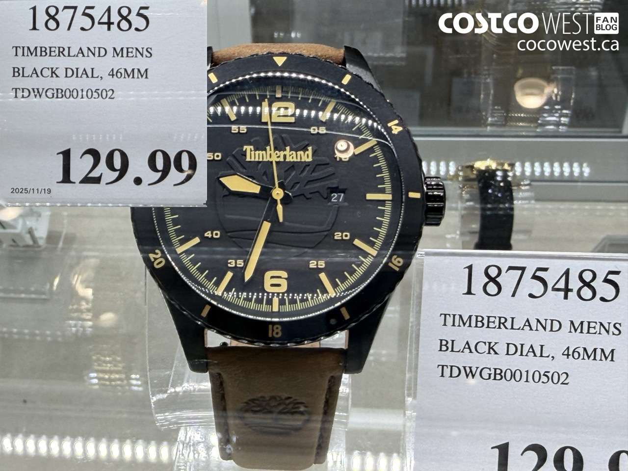 1875485 TIMBERLAND MENS BLACK DIAL 46MM TDWGB0010502 $129.99