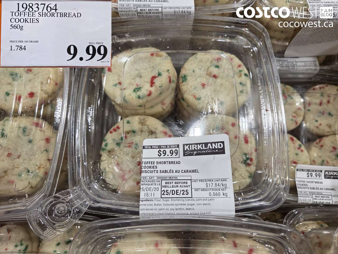 1983764 TOFFEE SHORTBREAD COOKIES $9.99