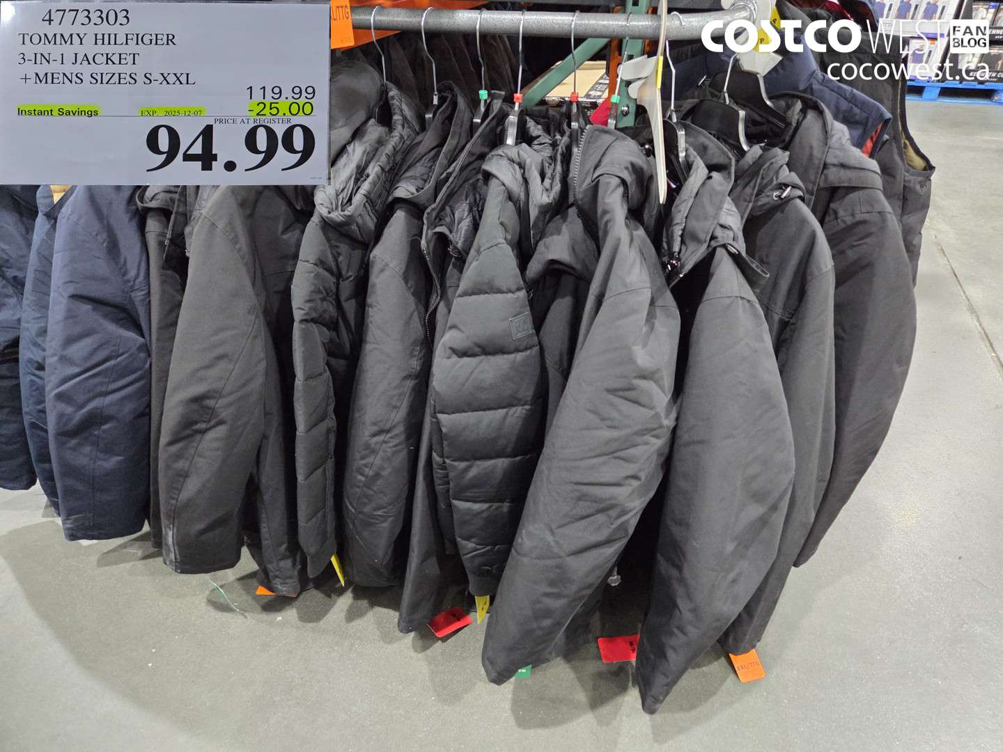 4773303 TOMMY HILFIGER 3-IN-1 JACKET MENS SIZES S-XXL ($25.00 INSTANT SAVINGS EXPIRES ON 2025-12-07) $94.99