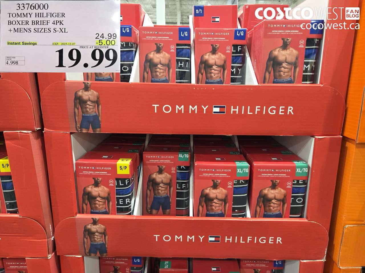3376000 TOMMY HILFIGER BOXER BRIEF 4PK MENS SIZES S-XL ($5.00 INSTANT SAVINGS EXPIRES ON 2025-12-07) $19.99