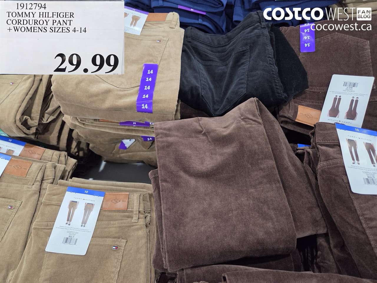 1912794 TOMMY HILFIGER CORDUROY PANT WOMENS SIZES 4-14 $29.99