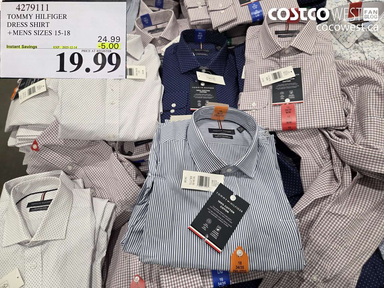 4279111 TOMMY HILFIGER DRESS SHIRT MENS SIZES 15-18 ($5.00 INSTANT SAVINGS EXPIRES ON 2025-12-14) $19.99